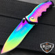 6.5" TITANIUM OXIDE RAINBOW TACTICAL SPRING ASSISTED OPEN FOLDING POCKET KNIFE 8
