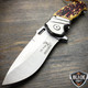 8.5" ELK RIDGE Bone Gentleman SPRING ASSISTED OPEN Hunting Folding POCKET KNIFE