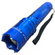 STINGTEC BLUE METAL Stun Gun MAX POWER Rechargeable LED Flashlight w/ Case NEW