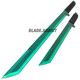 27" & 18" NINJA GREEN SWORD SET Samurai Machete COMBAT FANTASY KNIFE Sheath NEW!