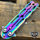 High Quality  RAINBOW Practice BALISONG METAL BUTTERFLY Steel Trainer Knife NEW