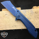 M-TECH TACTICAL Spring Assisted Open Pocket Knife CLEAVER RAZOR TITANIUM BLUE
