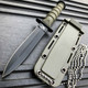 6" Military Tactical Kabai Combat Fixed Blade Survival Neck Knife w Chain Sheath