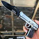 8" Tactical Spring Assisted HAND Gun PISTOL Folding Pocket Knife w HOLSTER Case
