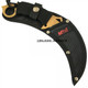 TACTICAL COMBAT KARAMBIT KNIFE SURVIVAL HUNTING BOWIE Fixed Blade w/ SHEATH GOLD