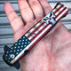 9" Stiletto Punisher SKULL American USA Flag Spring Assisted Pocket Knife NEW