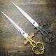 10" Medieval Renaissance Scissors Bodice Dirk Dagger Knife Fixed Blade Decorated