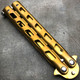 GOLD Butterfly Balisong Trainer Knife Training Comb Blade Stainless Practice