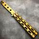 GOLD Butterfly Balisong Trainer Knife Training Comb Blade Stainless Practice