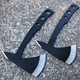 2 PC Black Tactical Axe TWIN Double Blade Head Tomahawk Hatchet Throwing Knife