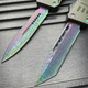 9" Damascus Rainbow STEEL Ghost OTF Tactical Pocket Knife