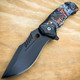 Military TACTICAL Assisted Open Pocket Folding Skull Rescue Knife Blade