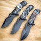 Military TACTICAL Assisted Open Pocket Folding Skull Rescue Knife Blade