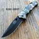 Military Camo Spring Assisted Rescue Pocket Knife