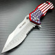 7.25" TAC FORCE USA AMERICAN FLAG ASSISTED OPEN FOLDING SPRING POCKET KNIFE OPEN
