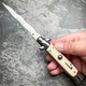 8.75" Italian Stiletto Switch Kris Blade Pocket Knife