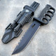 12.5" Survival Knuckle Fixed Blade w/ Compass, Fire Starter, Sharpening Rod