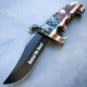 9" Outdoor Hunting Spring Assisted Open Folding Pocket Knife Bowie Style Blade