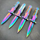 8.2" Rainbow Titanium Fade Pocket Knife