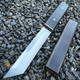 *Custom Engraving* 10.2" Samurai Tanto Style Fixed Blade Hunting Camping Kitchen Knife w/ Wood