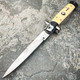 Ivory Italian Stiletto Switch Blade Pocket Knife
