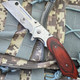 8" CLEAVER DAMASCUS ETCH Blade Spring Assisted Pocket Knife