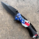 8.25" USA Flag Folding Pocket Knife