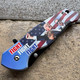 "Fight, Fight, Fight" President Trump Red & Blue Spring Assisted Knife