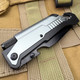 8.5" Survival Rescue Pocket Knife w/ LED Light Grey 8.5" Survival Rescue Pocket Knife w/ LED Light Grey