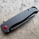 Tanto Black Coated Pocket Knife – Carbon Fiber Handle, Ball Bearing Assisted Knife