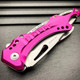 PINK Tactical Stun Gun Flashlight + Pocket Knife + Pepper Spray Self Defense KIT