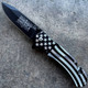 God Bless America Flag Patriotic Don't Tread On Me Rescue Pocket Knife