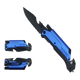 8.5" Survival Rescue Pocket Knife w/ LED Light - Blue
