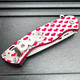 6.75" Ladies Red HEARTS Love Pocket Knife