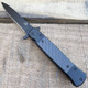 8.5" Military Black Spring Assisted Open Folding Pocket Knife Carbon Fiber Handle Blade