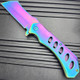 12" HUGE CLEAVER BALL BEARING Assisted Open Pocket Folding Knife RAZOR Blade Rainbow
