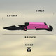 .5" Survival Rescue Pocket Knife w/ LED Light - Pink