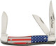 3 Blade Stockman USA Flag Folding Pocket Knife