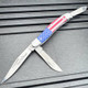 3 Blade Stockman USA Flag Folding Pocket Knife