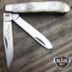3.75" LARGE GRAND DAD'S WHITE PEARL TRAPPER FOLDING POCKET KNIFE COLLECTIBLE NEW