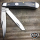 3.75" LARGE GRAND DAD'S BLACK SWIRL TRAPPER FOLDING POCKET KNIFE COLLECTIBLE NEW