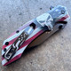 8.25 American USA FLAG Spring Assisted Folding Open POCKET KNIFE Skull
