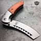 TACTICAL Spring Assisted Open Pocket Knife CLEAVER RAZOR FOLDING Blade Wood