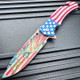 Land Of The Free Statue Of Liberty USA American Flag Patriotic Pocket Knife