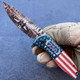USA 250th Anniversary Folding Pocket Knife - American Flag - Presidents Cool Gift