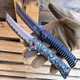 8.25" Falcon Spring Assisted Pocket Knife - Hamon Blade