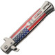 USA Flag Stiletto Style Spring Assisted Folding Pocket Knife