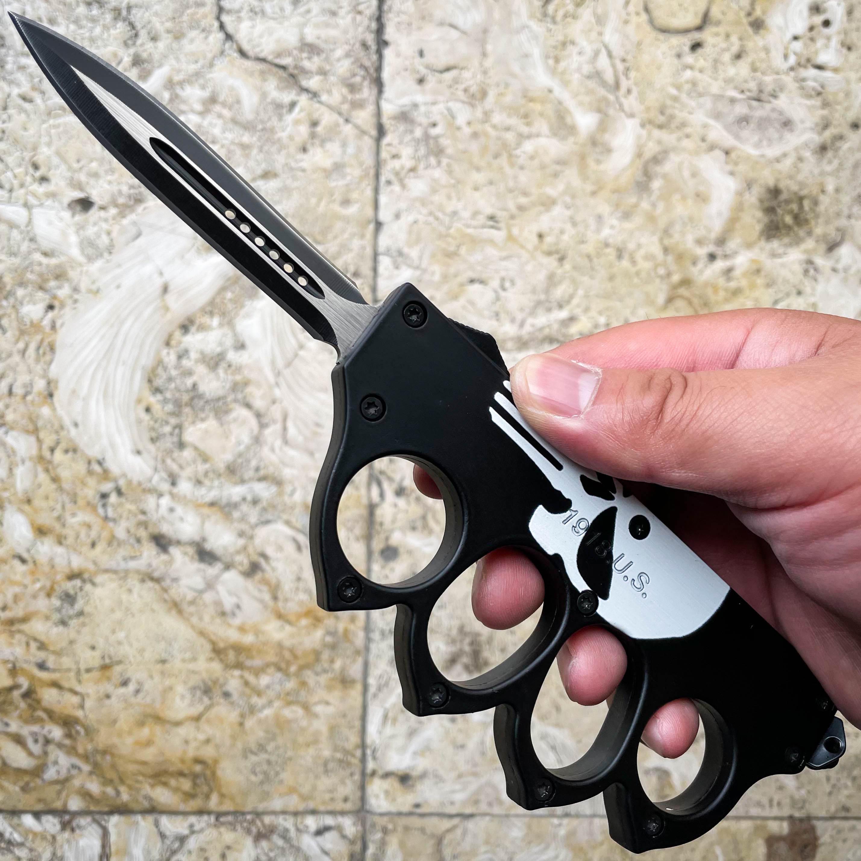 US 1918 Trench Knuckle OTF Skull - MEGAKNIFE