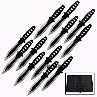 3Pc 6.5 Ninja Tactical Combat Kunai Throwing Knife Set w/ Sheath BLACK -  MEGAKNIFE