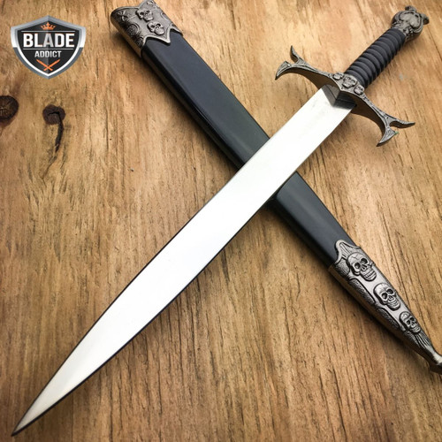 Badass 22 Inch 440 Stainless Steel Skull & Bones Gothic Dagger, Sword, Knife